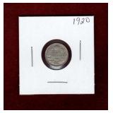 CANADA 1920 SILVER 5 CENT COIN