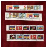 CANADA MINT AND USED 1970 XMAS STRIPS 523a & 528a