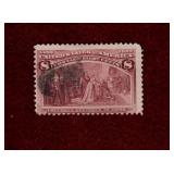 USA USED 1893 COLUMBIA ISSUE 8 CENT STAMP # 236
