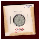 CANADA 1954 SILVER DIME