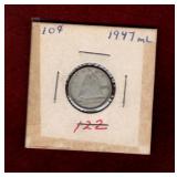 CANADA 1947 MAPLE LEAF SILVER DIME