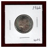 CANADA 1966 SILVER QUARTER UNC