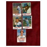 1977 HOSTESS BASEBALL CARDS X5