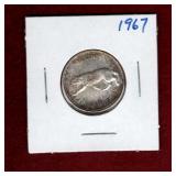 CANADA 1967 SILVER QUARTER UNC
