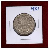 CANADA 1951 SILVER 50 CENT COIN