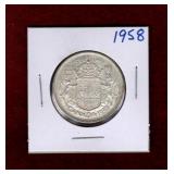 CANADA 1958 SILVER 50 CENT COIN