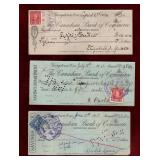 3 CANADIAN BANK OF COMMERCE CHEQUES 1930s
