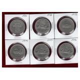 CANADA 1971 - 1976 NICKEL DOLLAR COINS