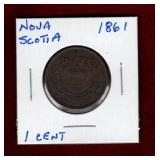 NOVA SCOTIA 1861 ONE CENT COIN