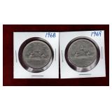 CANADA 1968 - 1969 NICKEL DOLLAR COINS