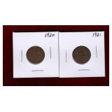CANADA 1920 & 1921 PENNIES