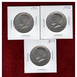 USA KENNEDY HALF DOLLARS 1971 - 1973