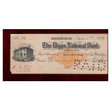 THE RIGGS NATIONAL BANK 1899 CHEQUE