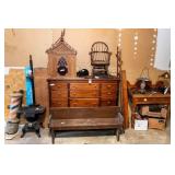 Vintage Furniture, Barber Pole, Church, Bench