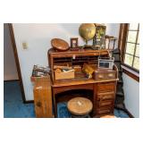 Antique Globe, Roll Top Desk and More