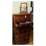 Antique Chest of Drawers, Vintage Vanity Mirror,