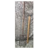 Antique Vintage Wood Handle Corn Cob Coal Shovel