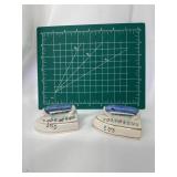 Vintage Ceramic Flat Iron Salt and Pepper Shakers