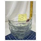Set of 3 Clear Glass Bowls