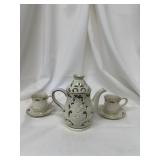 PartyLite Jolly Leaf Cafe Teapot Candle Holder Set