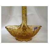 Vintage Fenton Amber Glass Basket