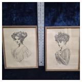 Framed lithographs