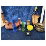 Lot Of miscellaneous Items Vases,spittoon,Basket