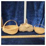 Lot Of 3 Vintage Baskets