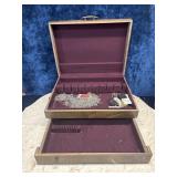 Silverware Box WIth Items