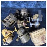 Vintage Fishing Lot Reels,Fishing Vest,Bobbers