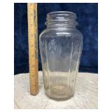 Vintage Art Deco Clear Molded Glass Jar