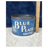 Vintage Blue Plate Coffee Tin