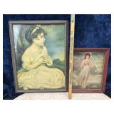 Lot Of 2 Vintage Picture With Frame