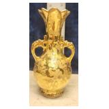 Gold Ceramic Vase with handles