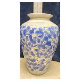 Blue Flowered Ceramic Vase