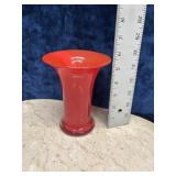 Vintage Red Fluted Vase