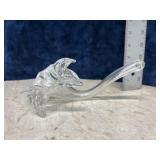 blown clear glass epergne horn
