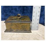 antique Art Nouveau style gilded metal trinket box