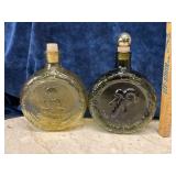 Lot Of 2 Christmas Commemorative Flask