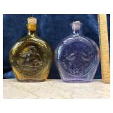Lot Of 2 Christmas Commemorative Flask