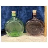 Lot Of 2 Christmas Commemorative Flask