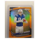 Tyler Warren 2025 Prizm Orange Refractor RC /249