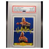 Hulk Hogan 1985 Topps Titan Auto PSA 8