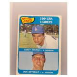 S. Koufax, D. Drysdale 1965 Topps ERA Leaders