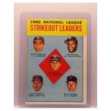 Sandy Koufax Drysdale 1963 Topps Strikeout Leaders