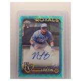 Nick Loftin 24 Topps Chrome RC Auto Aqua Wave /199