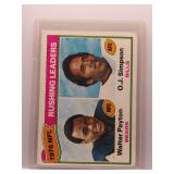 W. Payton, OJ Simpson 1977 Topps Rushing Leaders