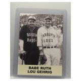 Babe Ruth & Lou Gehrig 1988 JSB Baseball Card...