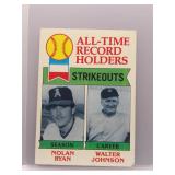 Nolan Ryan / Walter Johnson 1979 Topps All-Time...