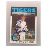 Tom Brookens 1986 Topps Auto